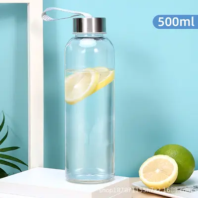 Kreative Wasserflasche aus Kunststoff mit Edelstahlverschluss, offener Sporttrinkbecher, tragbare Reisetasse, Studentenbecher, tragbare Weltraum-Tasse - 9