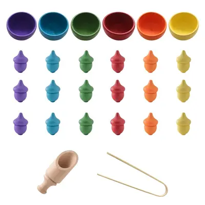 Montessori early education cognitive color sorting toys children educational bead clip game hand-eye coordination matching toys - 7