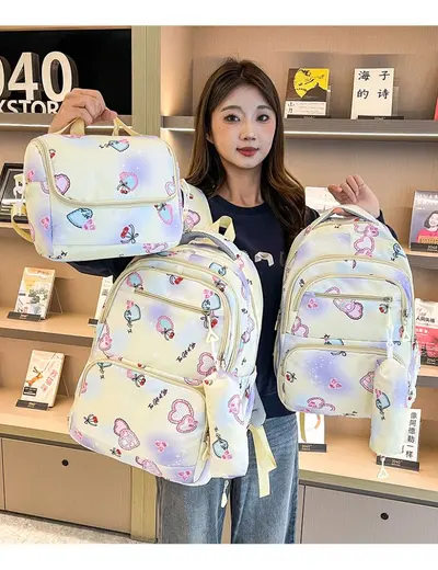 Cartoon 3-in-1 Student Set: Large Backpack, Insulated Lunch Bag and Pencil Case - 7