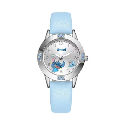Cartoon-Damenuhr Quarzwerk Strass-Legierung Lederarmband - 8