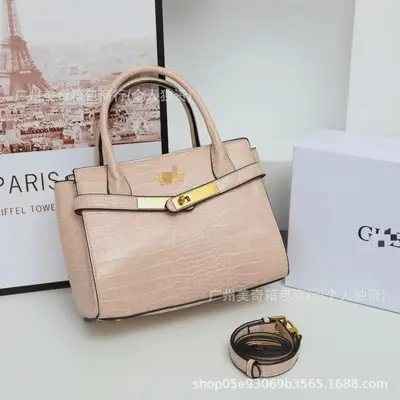 Crocodile Pattern Retro Platinum Single Shoulder Women's Bag - 9