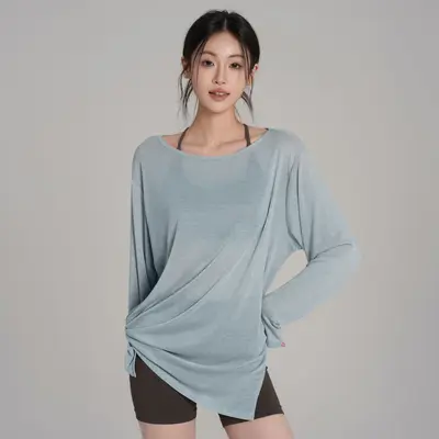 Women's Loose Thin Yoga Top, Breathable and Quick-Dry - 8