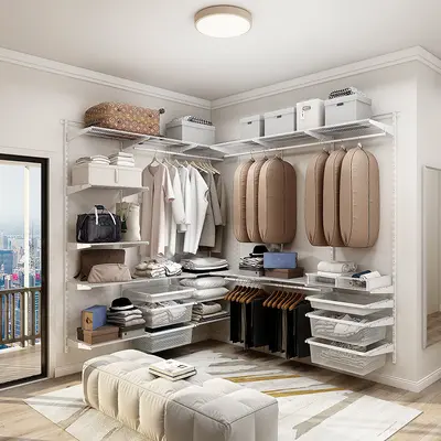 Midas Walk-in Integrated Wardrobe Metal Closet Open Storage Organizer