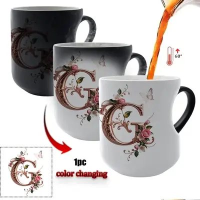 Heart-Shaped Color-Changing Ceramic Mug, Reusable Heat-Sensitive Coffee Cup - 13