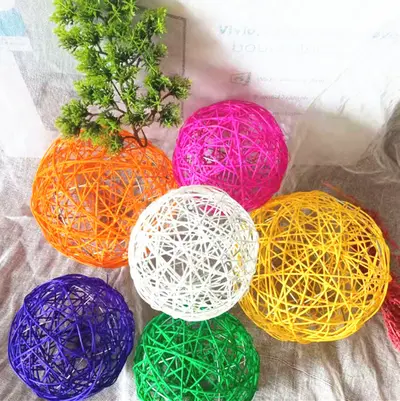 Beyaz rattan top dekorasyon, 3 cm - 80 cm, asılı ışık zinciri süsü - 12