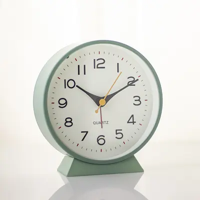 Minimalist Metal Small Alarm Clock with Night Light and Silent Movement - 10