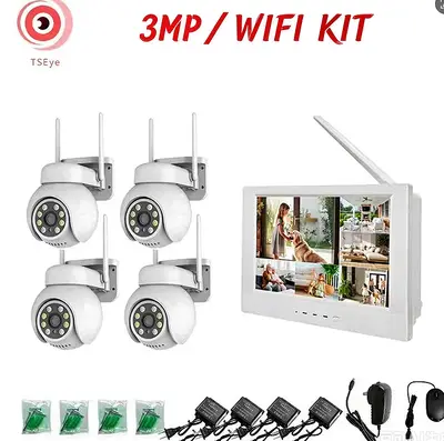 2-Megapixel 4-Kanal drahtloses WIFI-PTZ-Sicherheitskamerasystem mit bidirektionaler Audiofunktion und Monitor-Set - 9