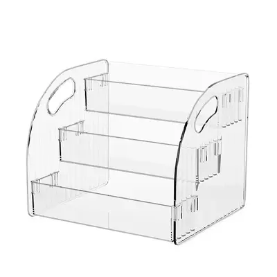 Clear acrylic cosmetics organizer tiered shelf desktop - 6