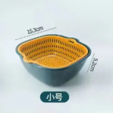 塑料双层洗菜盆沥水篮子厨房多功能客厅家用水果盘洗水果菜篮子 - 7