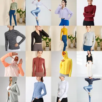 瑜伽外套 拉链连帽速干健身上衣 瑜伽服源头工厂 - 5