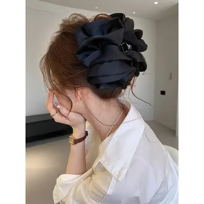 Original Satinspange in großer Wolkenform mit Blasen und Pfote, großes Haihai-Haarspange für Frauen, für den Hinterkopf, lässt das Gesicht schlanker wirken, Haarzubehör für dickes Haar.