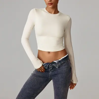 Women's Quick-Dry Long Sleeve Compression Sports Top for Yoga and Pilates - 13