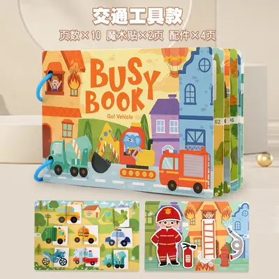 Children's Quiet Book with Tear-Resistant Stickers, Farm Theme - 9