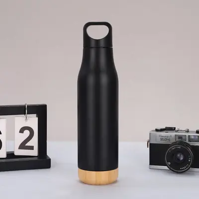 Isolierter Becher mit Griff auf Korkbasis, Sportflasche aus 304 Edelstahl - 10