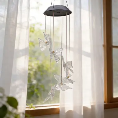 Solar-Libellen-Windglocken-Gartenleuchte, wasserdicht, für Außenbereich - 10
