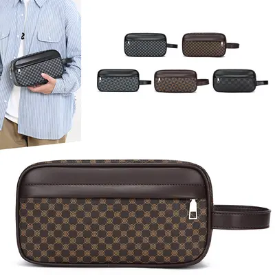 Men's Business Clutch, PU Leather, Large Capacity, Japanese Style