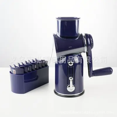 Multi-function vegetable cutter with hand-crank roller, slicer and grater - 8