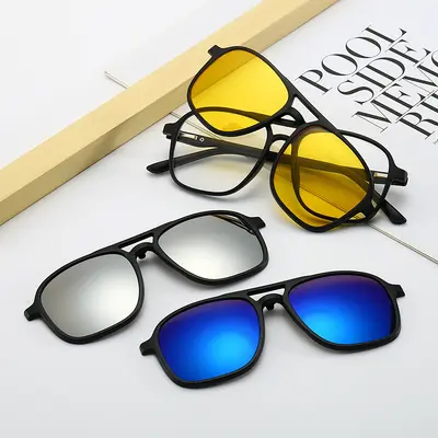 2381 neue polarisierte Sonnenbrillen für Männer, magnetisches Brillenset, modische Sonnenbrillen für Frauen, hochwertige Brille mit doppeltem Rahmen