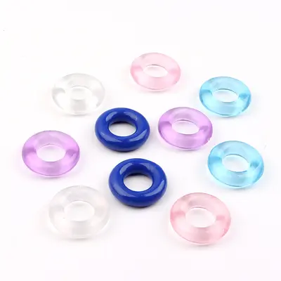 Silicone Cock Ring, Crystal and Three-Color Design