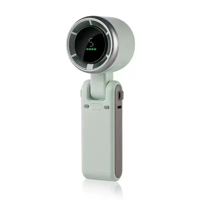 Yüksek hızlı turbo fanlı el tipi mini vantilatör, dijital ekranlı, boyun askılı, katlanabi - 8