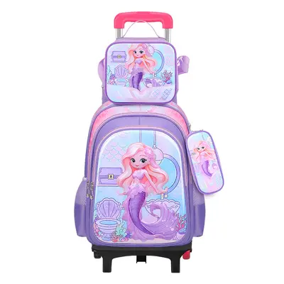 Neuer 3D-Leder-Grundschüler-Nylon-Stoff dreiteiliges Set Kinderrucksack Schulrucksack Export Lunchbox Tasche Fabrik fertig Lagerbestand - 9