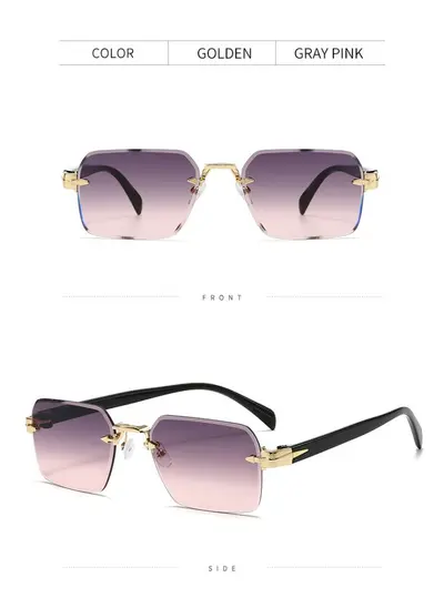Rimless Classic Unisex Sunglasses with UV Protection - 9
