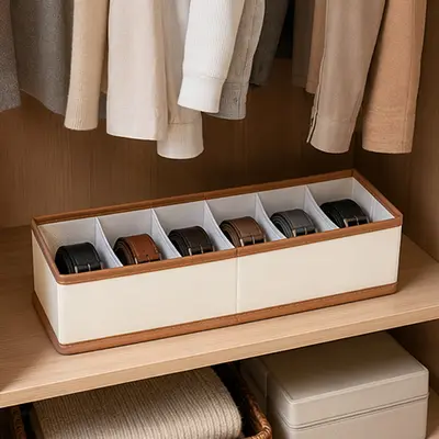 Gürtel-Aufbewahrungskorb, Gürtel-Organizer-Box, Wäscheschrank-Fachteiler, Kragenkasten, Krawattenhalter, Schleife-Organizer, Seidenschal-Aufbewahrungskorb, Wäscheschrank-Ablage-Box