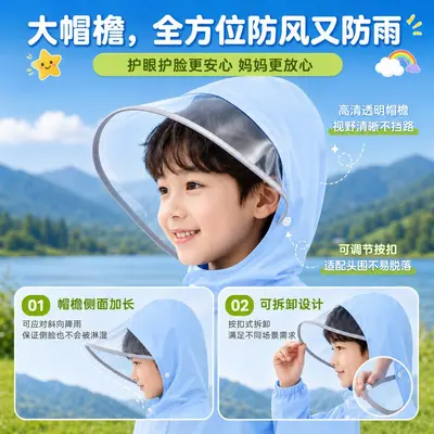 Children's raincoat, full body waterproof, backpack opening - 5