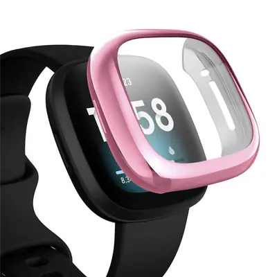 Electroplated TPU Protective Case for Fitbit Versa 3 and Sense with Screen Protection - 7