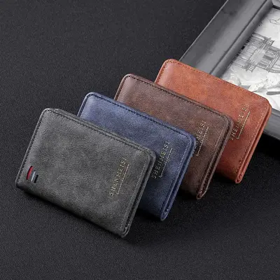 Men's Short Retro Zipper Wallet with Multiple Card Slots and Coin Pocket - 4