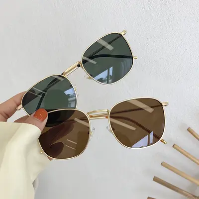 Qianai polarisierte Sonnenbrille, eckige Metallfassung, UV-Schutz - 4