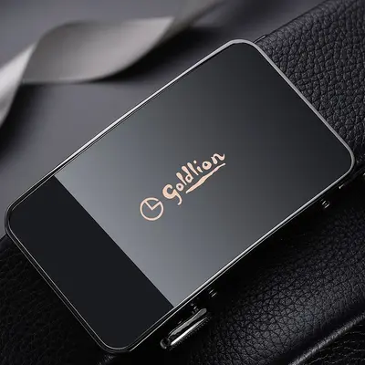Jinlile men's leather belt automatic buckle cowhide versatile