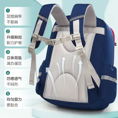 Spine-Support Schoolbag for Grades 1-6, Large Capacity - 5