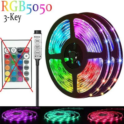 5V USB RGB LED Şerit, WS2812B, Bluetooth Kontrollü Masaüstü Ambiyans Işığı - 11