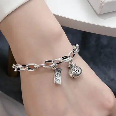 925 gümüş yıldız bilekliği, vintage stil - 13