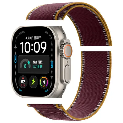 Velcro Strap Compatible with Apple Watch S10/Ultra2, Black Buckle