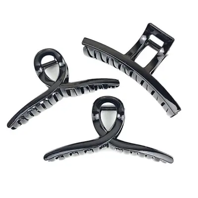 Große PC-Material Haarspange Schwarz Krallenklemme Große handgearbeitete DIY Haarnadel Schlicht vielseitig Hinterkopf Haarknoten Haarspange Hai - 6