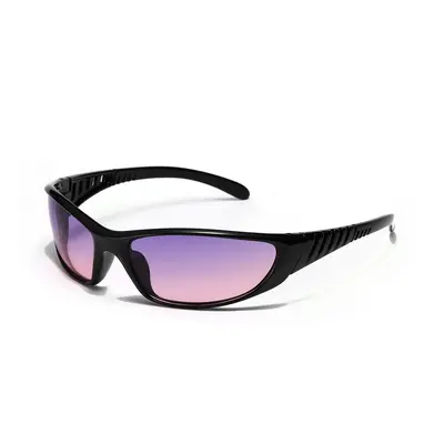Y2K Silver Sunglasses, Colorful Hollow Frame, Futuristic Design - 8