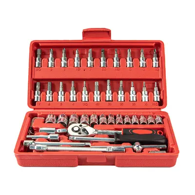 46 Parça Socket Ratchet Anahtarlar Seti Hızlı Mini Uçak Oto Onarım Ratchet Tornavida Kombinasyon Alet Seti Tam Koleksiyon