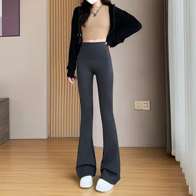 Seamless Micro Flare Yoga Pants, High Waist, Tummy Control - 10