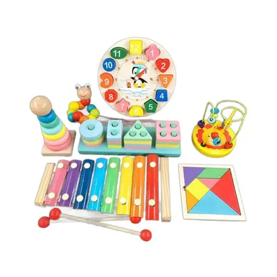 Çocuklar için erken eğitim eğitici oyuncakları, ahşap bebek müzik oyuncakları, Orff müzik aletleri, ahşap enstrüman seti, eğitici oyun bulmacaları.