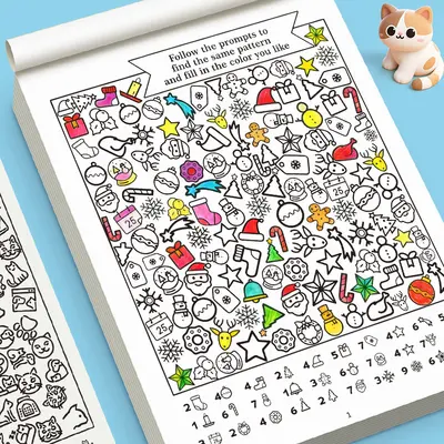 Find Book arayıp bulma ve boyama kitabı çocuklar için, dikkat ve konsantrasyon