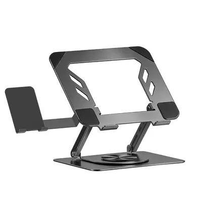 360-Degree Rotatable Laptop Stand with Phone Holder, Foldable - 10