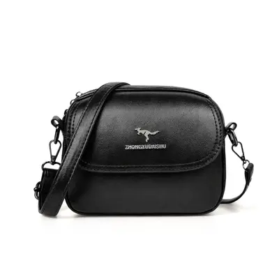 Retro Oil Wax Leather Small Square Bag, Soft Leather, Crossbody Strap - 7