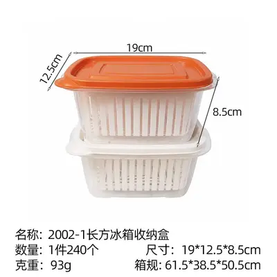 Japanische Frischhaltedose mit Abtropfgitter, tragbare Obst- und Bento-Box, Kühlschrank-Lagerbehälter für Lebensmittel, Aufbewahrungsbox für Zwiebeln, Ingwer und Knoblauch, Großhandel - 10