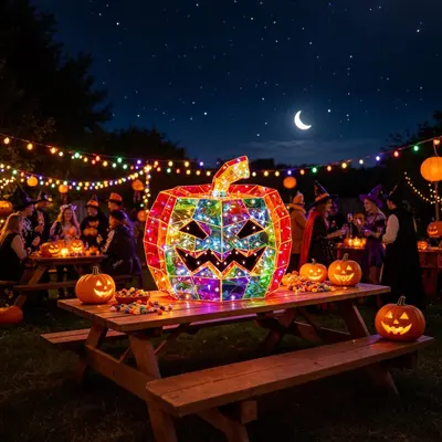 Halloween LED leuchtende Kürbislampe Bunte Dekorationsrequisite Magische Partydeko Halloween Gartendekoration Ornament