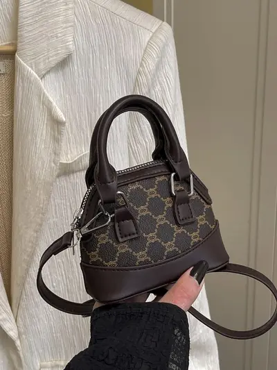 Kore Tarzı Mini Kabuk Çanta, Kız Çocuk ve Anne-Kız Model, Kontrast Renk - 8