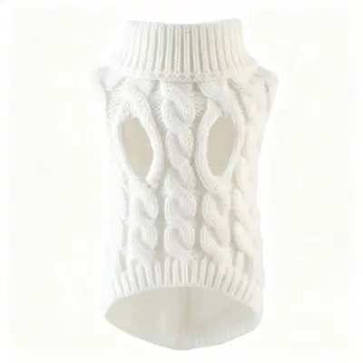 Einfarbiger Strickpullover für Hunde, Herbst und Winter - 8