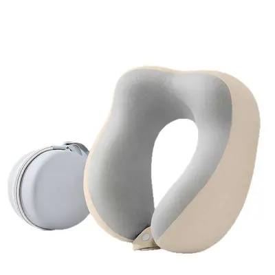 Memory foam U-shaped travel pillow with dual-peak neck support