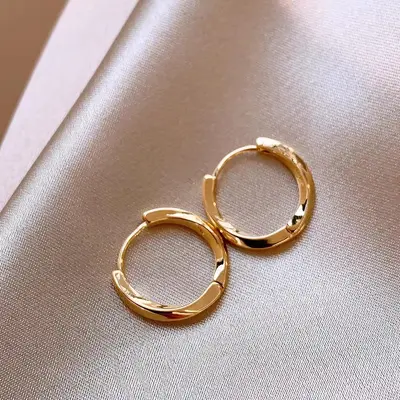 Zirkon küçük halka küpe, minimalist, kadın - 8